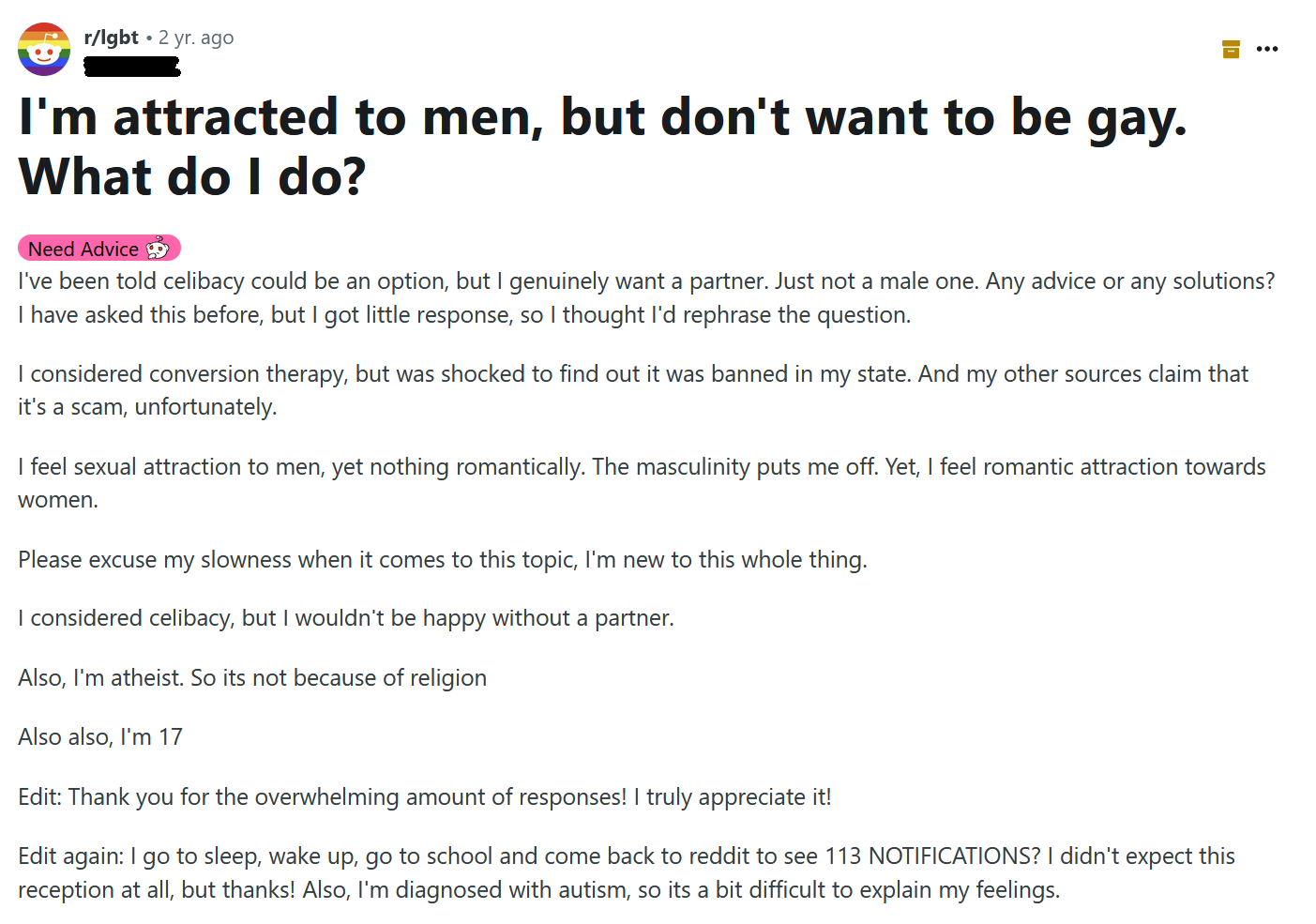 Screenshot from Reddit