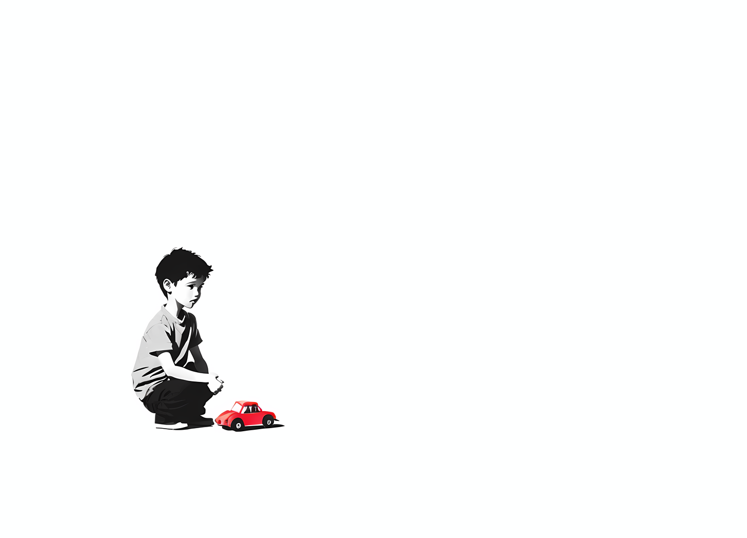 boy playing with a toy car